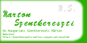 marton szentkereszti business card