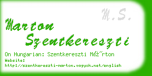 marton szentkereszti business card